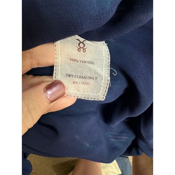 Blue Patterned Midi Dress - Picture 5 of 9